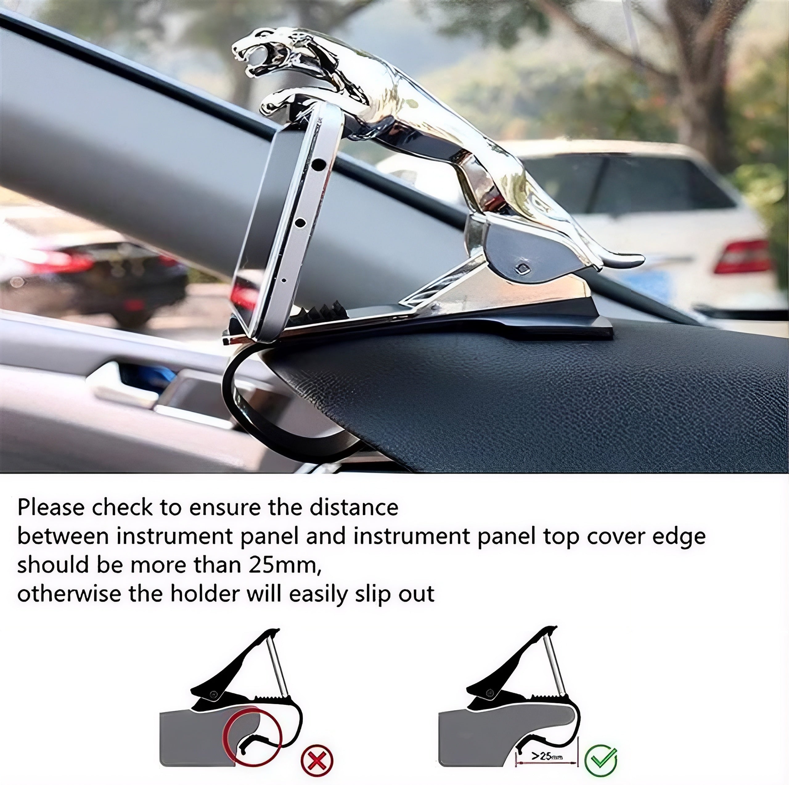 Jaguar Anti-Slip Phone Holder with 360° Rotation