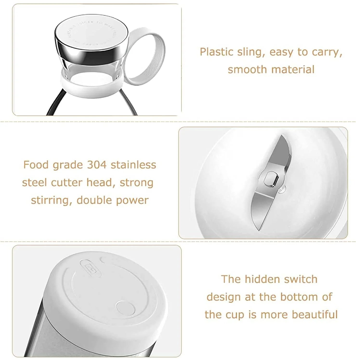 Portable Electric Juicer Blender – USB Rechargeable Mini Smoothie Maker