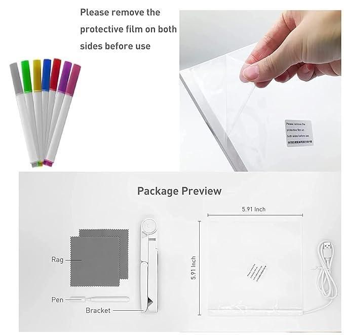 3D LED Acrylic Writing Pad with 12 Pens