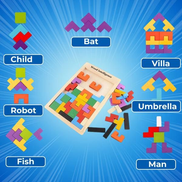 Wooden Tetris Brain Puzzle