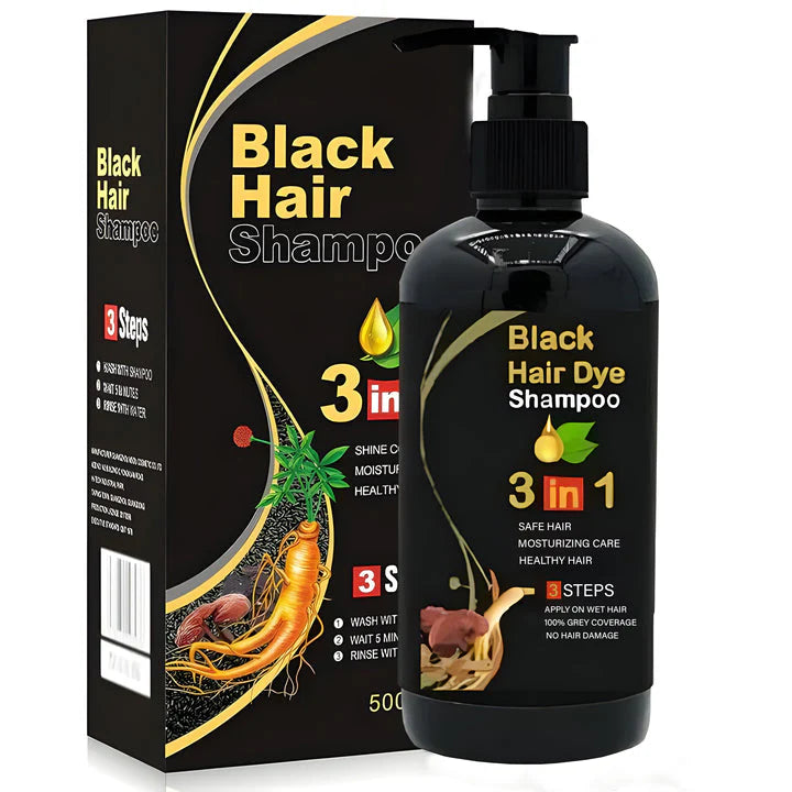 3-in-1 Black Hair Dye Shampoo | Ayurvedic Formula (Buy 1 Get 1 Free)