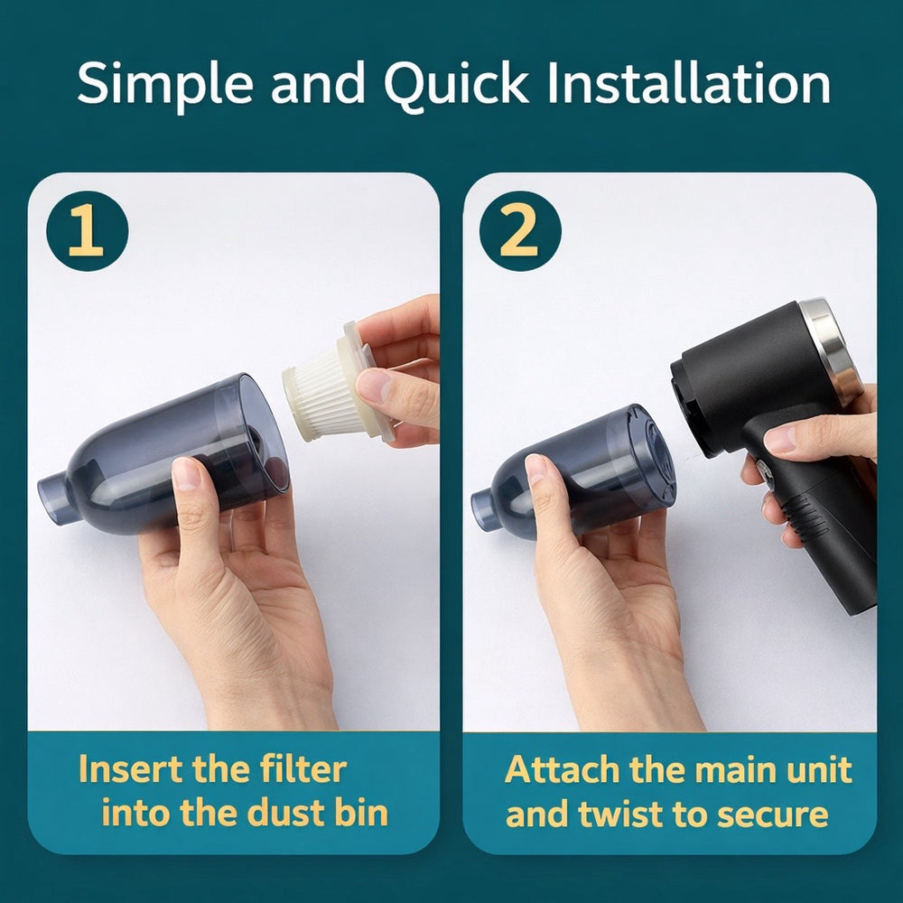 Mini Cordless Vacuum Cleaner for Car & Home – USB Rechargeable battery