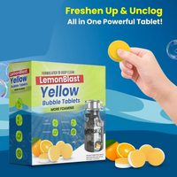 Lemon Blast Foaming Drain Cleaning Tablets for Sink, Pipes & Disposal (48 Tablet)
