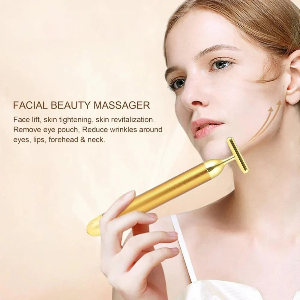 Luxury 24K Gold Facial Massager – Firming, Lifting & Glow Booster