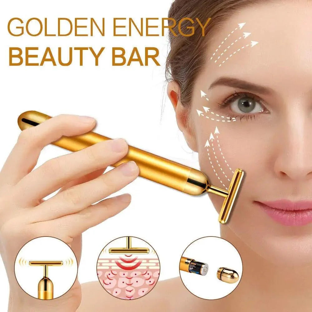 Luxury 24K Gold Facial Massager – Firming, Lifting & Glow Booster